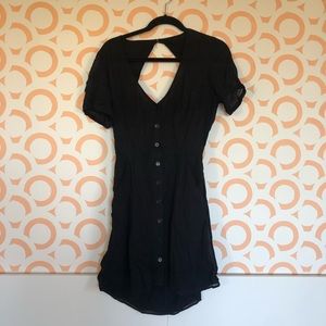 Reformation black mini dress with keyhole back